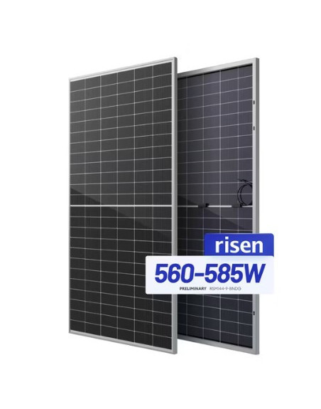 RISEN - PANEL SOLAR 585W Tecnologia TOPCom Monocristalino Modulo Bifacial 144 Celdas