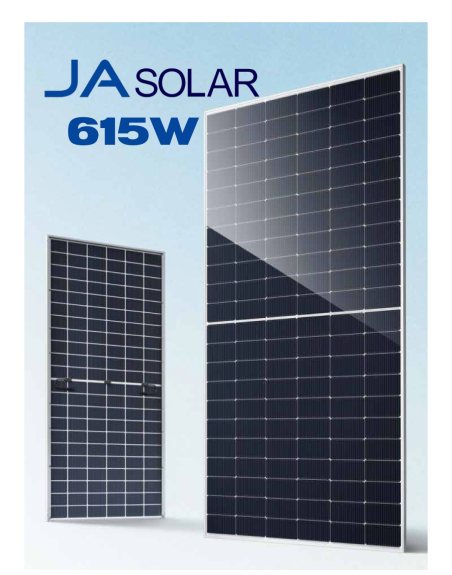 JA SOLAR - PANEL SOLAR 615 Wp Tecnologia TOPCom Modulo monocristalino Bifacial 144 Celdas